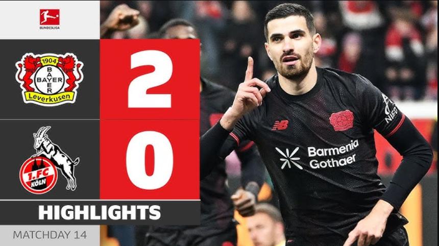 ไฮไลท์ฟุตบอล ไบเออร์ เลเวอร์คูเซ่น 2-0 โคโลญจน์ (บุนเดส)